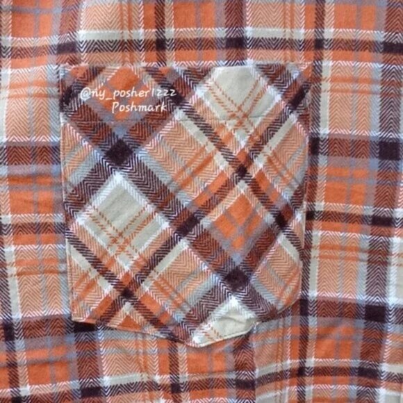 *๐ฅ๐ฒ๐ท๐ฝ๐ช๐ฐ๐ฎ ๐๐๐๐๐๐ Flannel Shirt XL Orange/Brown - Picture 4 of 5